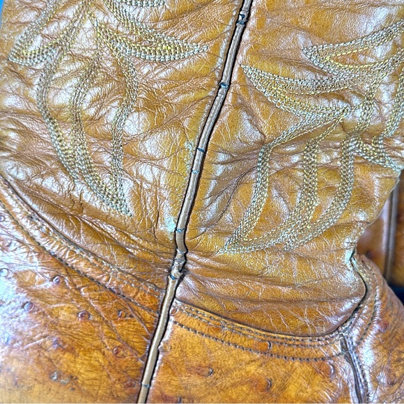 Cuadra Boots Brown Exotic Ostrich Leg Men’s Size 9.5 Mexico Handmade Leather - Picture 8 of 16